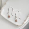 Cube - Pink Rhodonite & Sterling Silver Earrings Bijou by SAM   