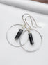 Mystique - Silver Hoops with Snowflake Obsidian Earrings Bijou by SAM Sterling Silver