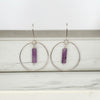 Mystique - Silver Hoop Earrings with Amethyst Earrings Bijou by SAM   