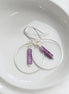 Mystique - Silver Hoop Earrings with Amethyst Earrings Bijou by SAM Silver-plated
