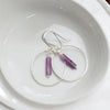 Mystique - Silver Hoop Earrings with Amethyst Earrings Bijou by SAM   