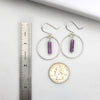 Mystique - Silver Hoop Earrings with Amethyst Earrings Bijou by SAM   