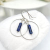 Mystique - Silver Hoops with Lapis Lazuli Earrings Bijou by SAM   