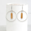 Mystique - Silver Hoop with Orange Aventurine Earrings Bijou by SAM   