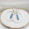 Mystique - Silver Hoops with Larimar Quartz Earrings Bijou by SAM   