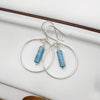 Mystique - Silver Hoops with Larimar Quartz Earrings Bijou by SAM   