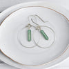 Mystique - Silver Hoops with Green Aventurine Earrings Bijou by SAM   