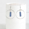 Mystique - Silver Hoops with Blue Aventurine Earrings Bijou by SAM   