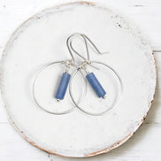 Mystique - Silver Hoops with Blue Aventurine Earrings Bijou by SAM Sterling Silver