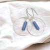 Mystique - Silver Hoops with Blue Aventurine Earrings Bijou by SAM   