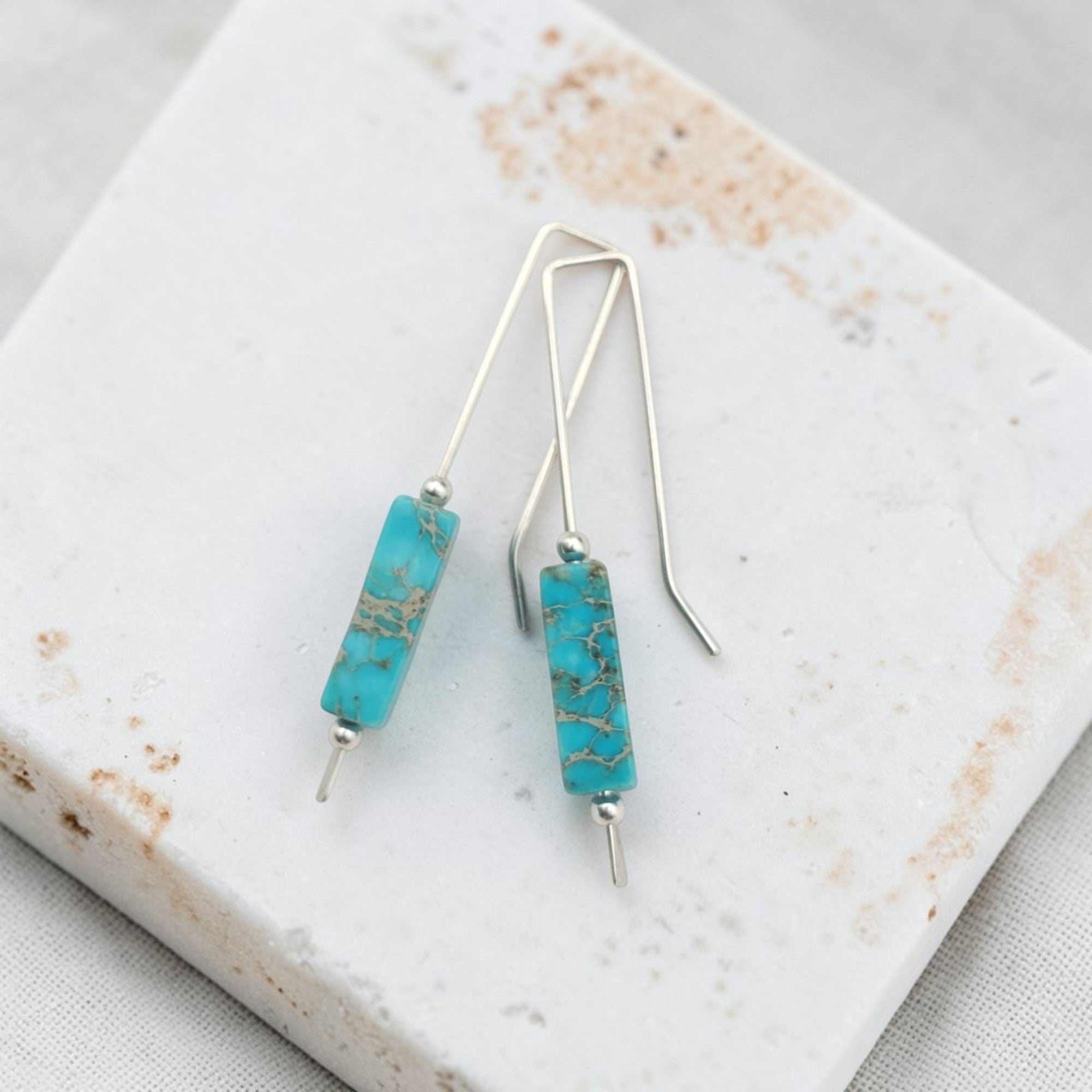 Turqouise & Sterling Silver Threader Earrings
