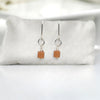 Cube - Orange Aventurine & Silver Earrings Bijou by SAM   