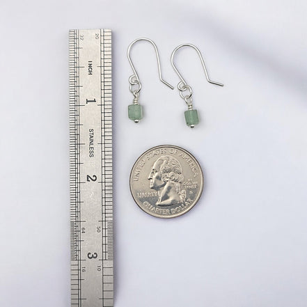 Cube - Green Aventurine & Silver Earrings Bijou by SAM