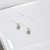 Cube - Green Aventurine Square Earrings Earrings Bijou by SAM   