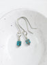 Cube - Small Silver & Turquoise Earrings Bijou by SAM   