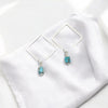 Cube - Silver Square Threaders with Turquoise Earrings Bijou by SAM   