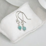 Cube - Small Silver & Amazonite Earrings Earrings Bijou by SAM Silver-plated