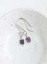 Cube - Small Silver & Amethyst Dangle Earrings Earrings Bijou by SAM Sterling Silver