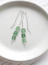 Cube - Green Aventurine & Silver Threaders Earrings Bijou by SAM   