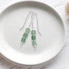 Cube - Green Aventurine & Silver Threaders Earrings Bijou by SAM   