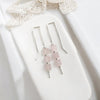 Cube - Rose Quartz & Silver Threaders Earrings Bijou by SAM   