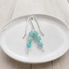 Cube - Silver & Amazonite Threaders Earrings Bijou by SAM   