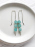 Cube - Silver & Amazonite Threaders Earrings Bijou by SAM   