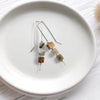 Cube - Crazy Lace Agate & Silver Threaders Earrings Bijou by SAM   