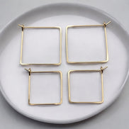 True - Square Gold Hoop Earrings Earrings Bijou by SAM Small  