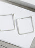 True - Silver Square Hoops Earrings Bijou by SAM   