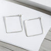 True - Silver Square Hoops Earrings Bijou by SAM   