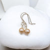 Pearl - Silver & Light Peach Dangle Earrings Bijou by SAM   