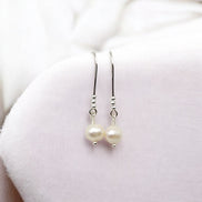 Pearl - Silver & Ivory Threader Earrings Bijou by SAM   