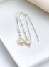 Pearl - Silver & Ivory Threader Earrings Bijou by SAM   
