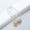 Pearl - Silver and Purple Threader Earrings Bijou by SAM   