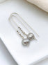 Pearl - Silver & Gray Threader Earrings Bijou by SAM   