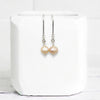 Pearl - Silver & Peach Threader Earrings Bijou by SAM   