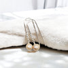 Pearl - Silver & Peach Threader Earrings Bijou by SAM   