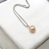 Pearl - Silver & Peach Neckalce Necklace Bijou by SAM   