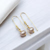 Pearl - Gold & Purple Threader Earrings Bijou by SAM   