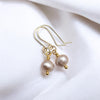 Pearl - Gold & Lavendar Pearl Earrings Bijou by SAM   