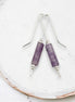 Mystique - Silver & Amethyst Bar Threaders Earrings Bijou by SAM