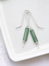 Mystique - Silver & Green Aventurine Bar Threaders Earrings Bijou by SAM