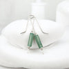 Mystique - Silver & Green Aventurine Bar Threaders Earrings Bijou by SAM