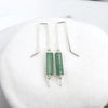 Mystique - Silver & Green Aventurine Bar Threaders Earrings Bijou by SAM