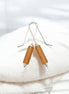 Mystique - Silver & Orange Aventurine Bar Threaders Earrings Bijou by SAM