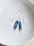 Mystique - Silver & Blue Aventurine Bar Threaders Earrings Bijou by SAM