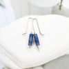 Mystique - Silver & Blue Aventurine Bar Threaders Earrings Bijou by SAM