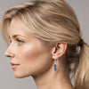 Mystique - Silver & Blue Aventurine Bar Threaders Earrings Bijou by SAM