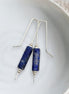 Mystique - Silver & Lapis Threader Bar Earrings Earrings Bijou by SAM